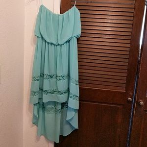 Strapless Double Zero high low dress